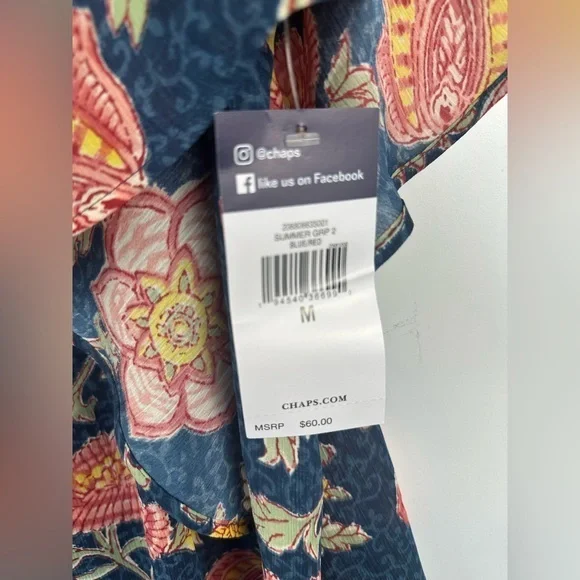 Chaps Women’s Size‎ M Blue Short Sleeve Henley-New - Picture 8 of 11